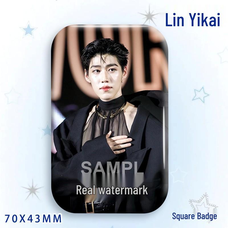 Thai Star PP Lin Yikai Konzert Support-Abzeichen: Lasergeschnittenes quadratisches Broschenornament
