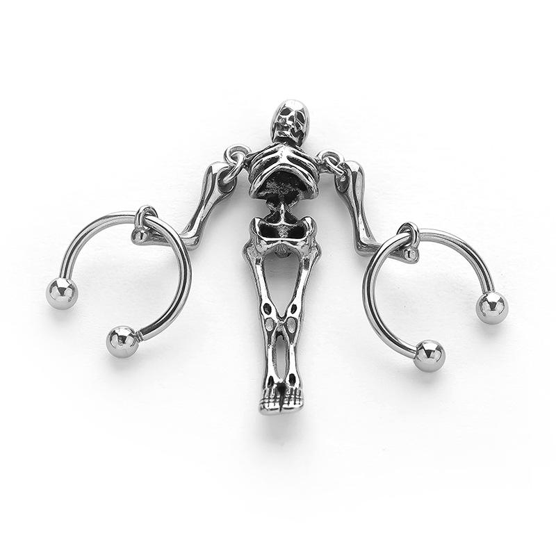 New Halloween and Christmas Skull Horseshoe Earrings