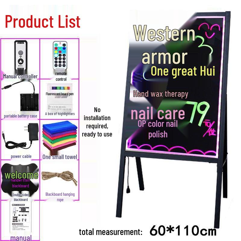 Luminous Fluorescent Blackboard for Night Market & Street Stall Advertising