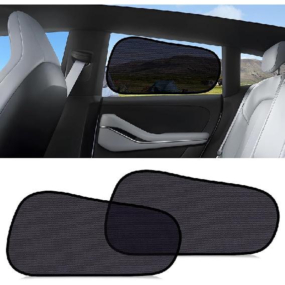 ZATOOTO Tesla Model Y Window Shades For Rear Window Sun Shade Semi Transparent Static Cling |  Fit -2024 | 95% UV & Heat Block | Privacy Protection |
