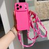 for iPhone 17 Pro Max Crossbody Lanyard Matte Silicone Case for iPhone 17Pro Air 16 15 14 13 12 11 XS Max XR Strap Rope Cases