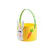 Portable Colorful Easter Felt Basket Cartoon with Handle Chicken Tote Bag Cute Rabbit Egg Basket for Home Decoration