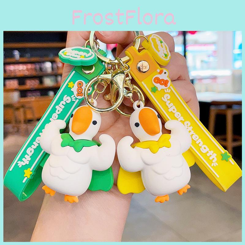 Adorable Cartoon Goose Keychain Cute Car Key Ring Couple Backpack Accessory Small Gifts