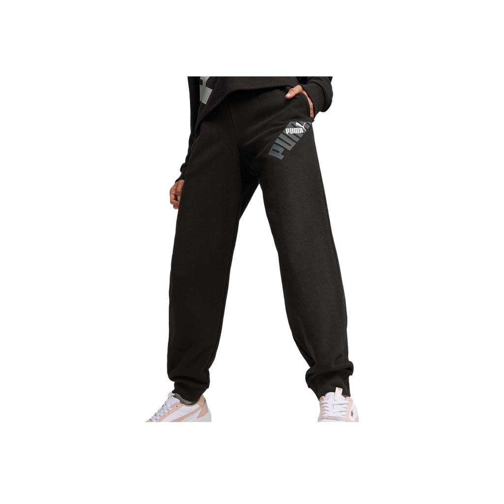 Puma Simple Logo Print Comfortable Breathable Cuffed Casual Pants Women bottoms Black 682273-01