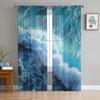 Window Sea Sailing Scenery Sheer Curtains Living Room Window Tulle Curtains For Bedroom Kitchen Home Decoration Voile Drapes