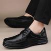 Men's Breathable Leather Shoes Black Soft Leather Soft Bottom Spring Autumn Best Men Business Formal Wear All-Match Casual Shoes