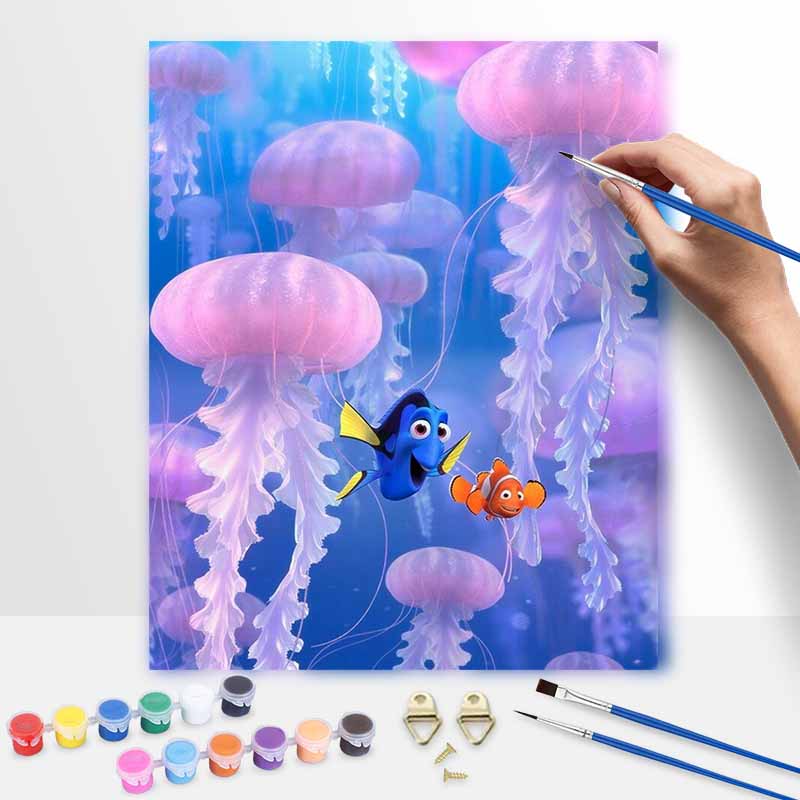 Disney Finding Nemo Jellyfish Paint by Numbers Painting Art Kit Home Decor Gift 20x30cm