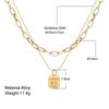 iF ME Personalized Square Letter Pendant Necklace Fashion Multilayer Gold Silver Chain Necklaces Women Jewelry Accessories Gift