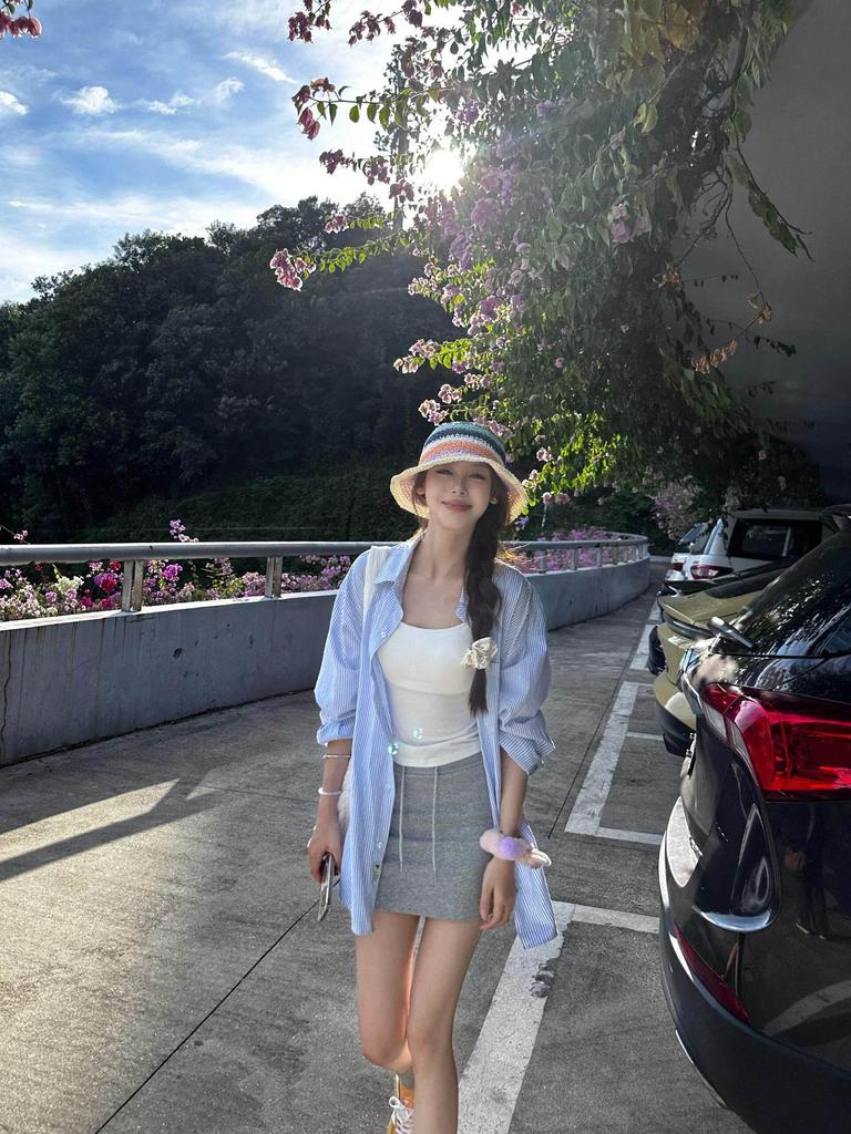 2026 Spring Korean Style Women's Gray Sporty High Waist Skirt - Casual Hip Wrap Sweatshirt Dress