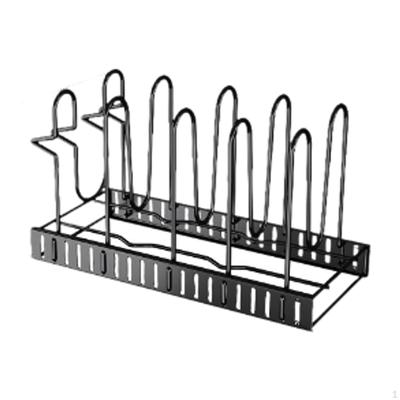 Pot Pan Rack Cutting Board Stand for Cabinet Adjustable Dividers, Keep Counter Tidy, Iron Countertop