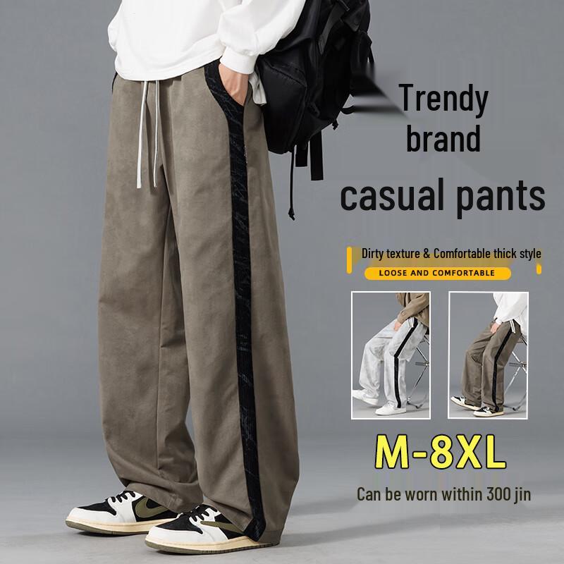 Herren American Retro Übergröße Gerade Weitbeinige Freizeit-Hose