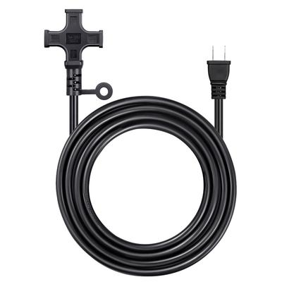 DanYee 5m 3-Outlet Power Cord, Work Extension Cord, 12A125V, 1500W, VCTF Power Cable, IndoorOutdoor, PSE Basic Waterproof, Black (5m)