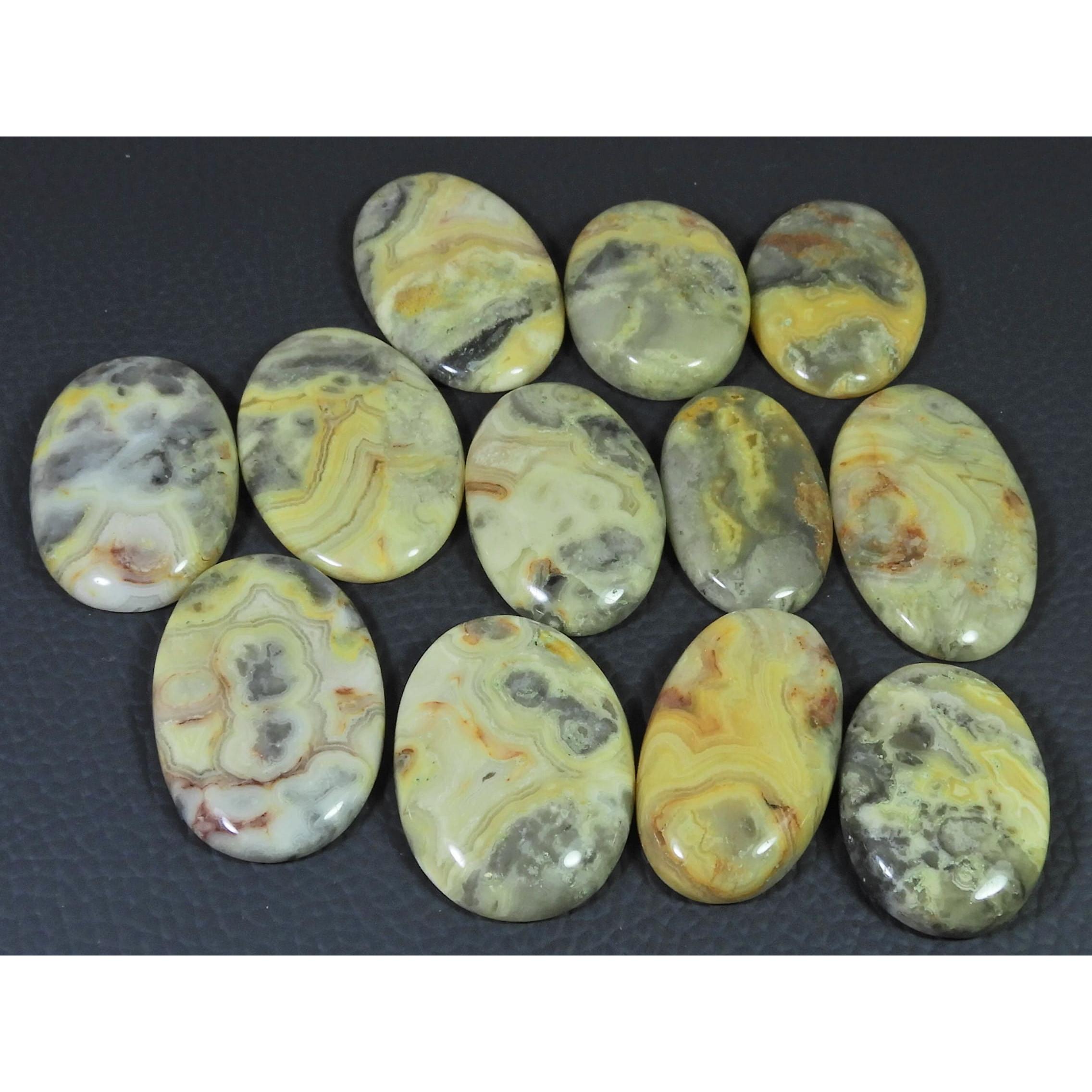 366Cts. Natural Australian Crazy Lace Agate Oval Cabochon Gemstone 12Pcs Lot C-1190