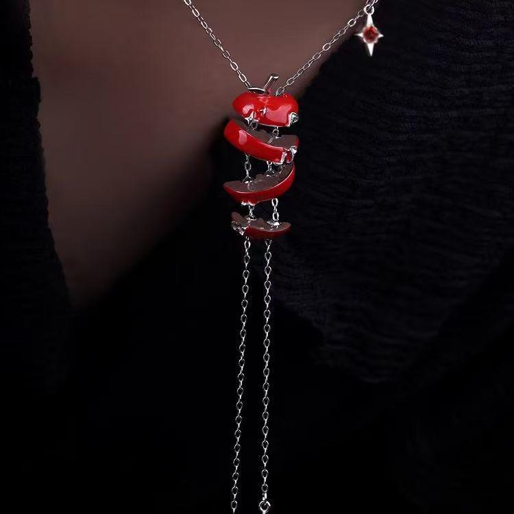 Apple Slice Couple Necklace - Original Design Sweet & Cool Icy Style Choker Clavicle Chain