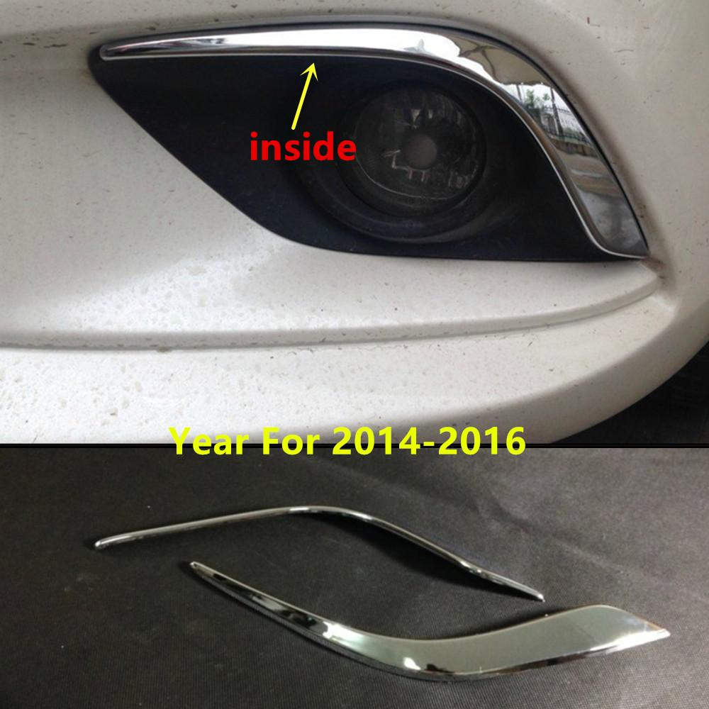For Mazda6 Mazda 6 Atenza 2014 2015 2016 2017 2018  Body Head Front Fog Eyebrow Trim Light Lamp Frame Stick ABS Chrome Cover