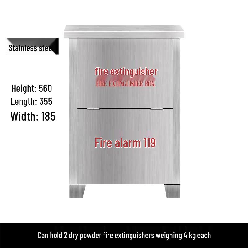 Stainless Steel Empty Floor-Standing Fire Extinguisher Cabinet 8kg Capacity