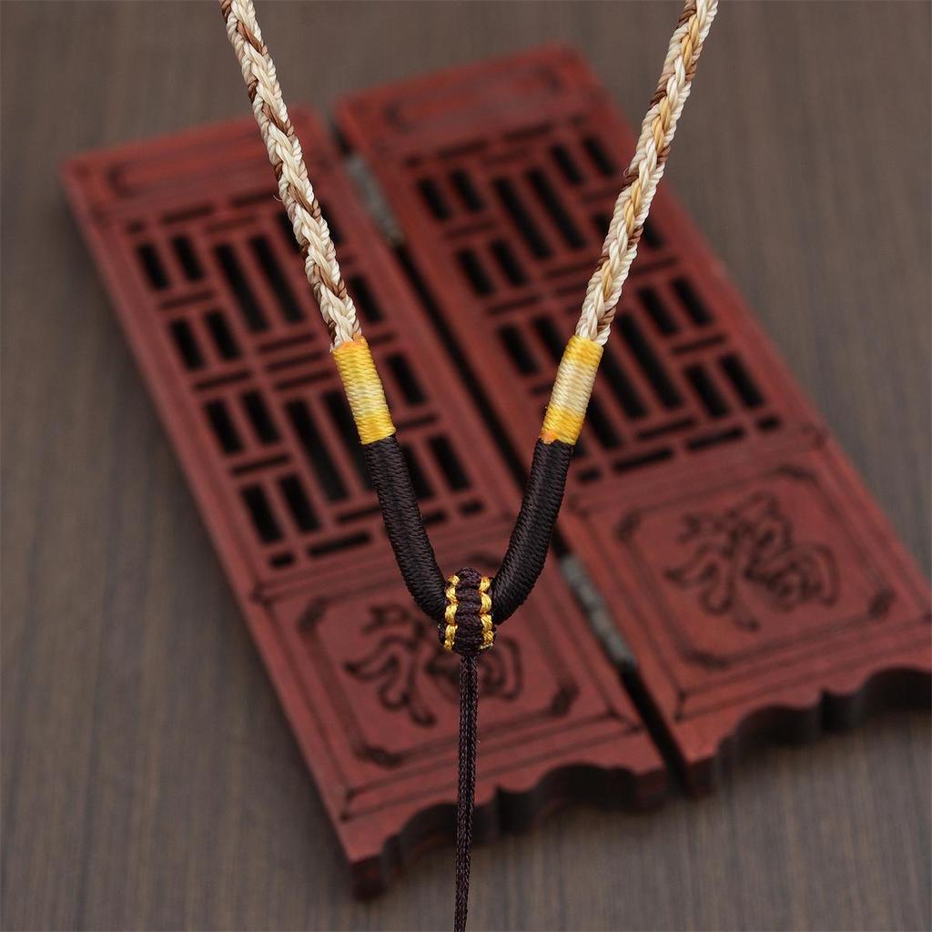 Hand-Woven Gradient Eight-Strand Necklace Cord for Jade and Agate Amulet Pendants