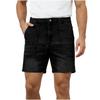 Men Denim Shorts Relaxed Fit Elastic Waistband Casual Style with Multiple Pockets Durable Stitching Versatile Design for Everyday Wear