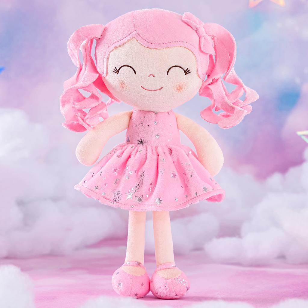 Plush Dolls Curly Hair Starry Sky Series Christmas Gifts Doll Collection Ideas Baby's First Birthday Gift Pink