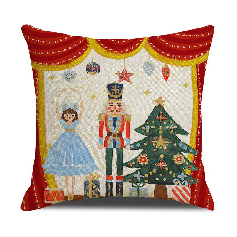 

Новая Рождественская Декоративная Наволочка Лен Принт Подушка Дом Орех Солдат Принцесса Диванная Подушка 45X45cm (pillowcase only)