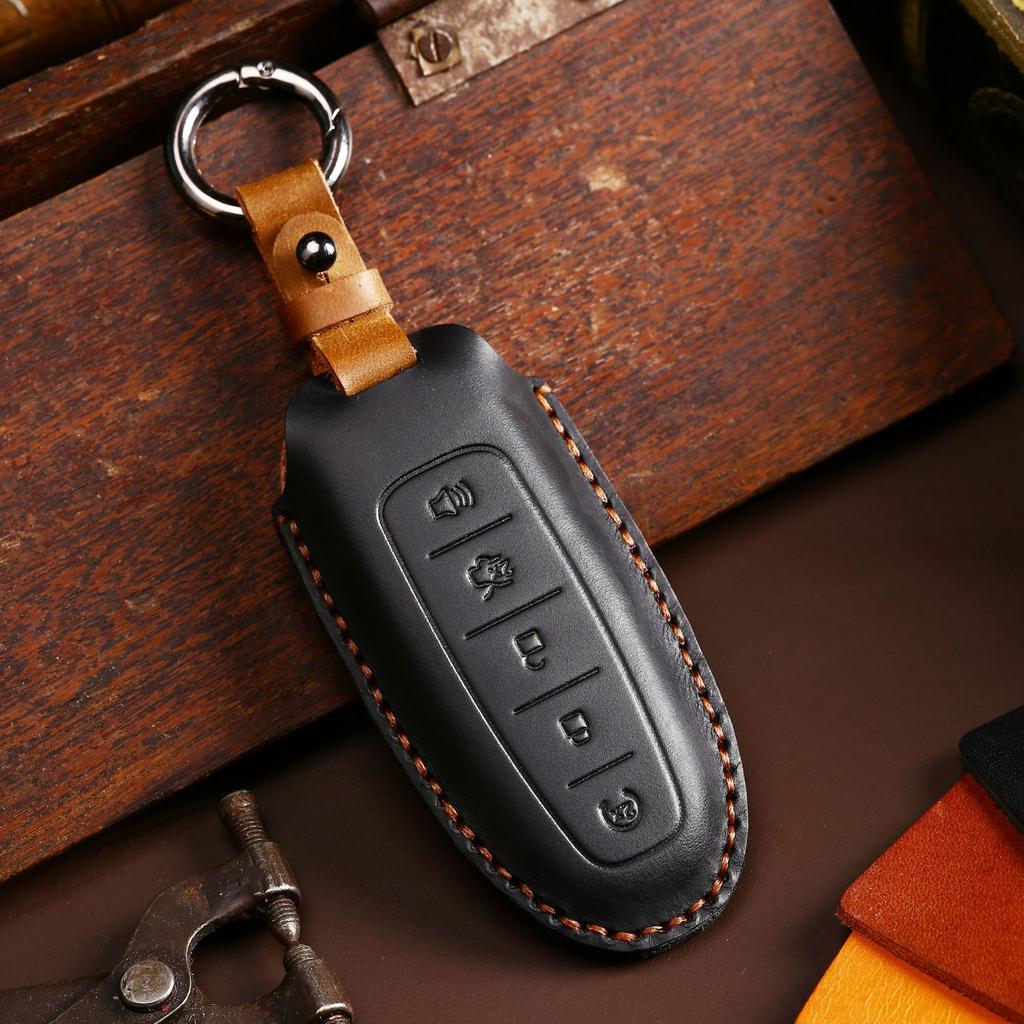 Buy 5 Button Remote Car Key Handmade Leather Case Cover Holder For Ford