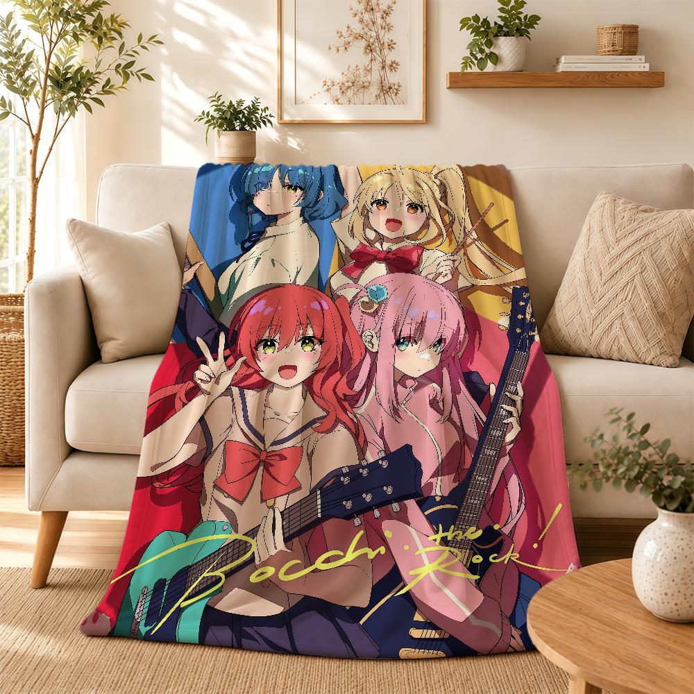 Anime B-Bocchi The R-Rock Blanket For Soft Warm Knee For Bedroom Living Room Bed Sofa Camping Picnic Office Gift