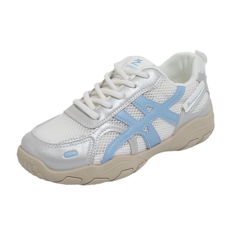 Lässige Mesh-Damen-Sportschuhe mit dicker Sohle Sommer neu vielseitig modisch bequem atmungsaktiv leicht