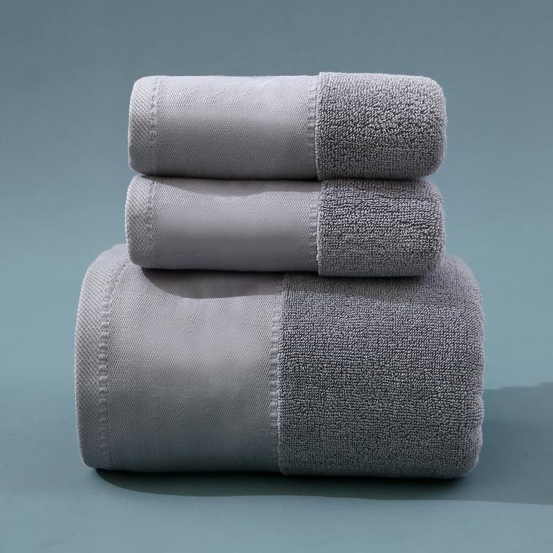 Pure Cotton Class A Soft Absorbent Embroidered Bath Towel - Luxurious, Thickened for Adults