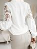 Autumn Winter New Women's Solid Lace Patchwork Blouse Shirt for Women