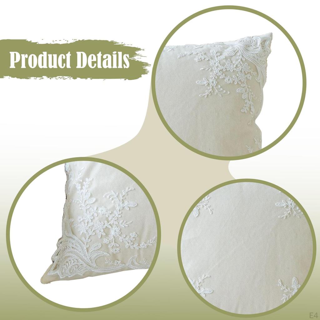 French Lace Throw Pillow 45x45cm Sofa Cushion for Chair High End Banquet