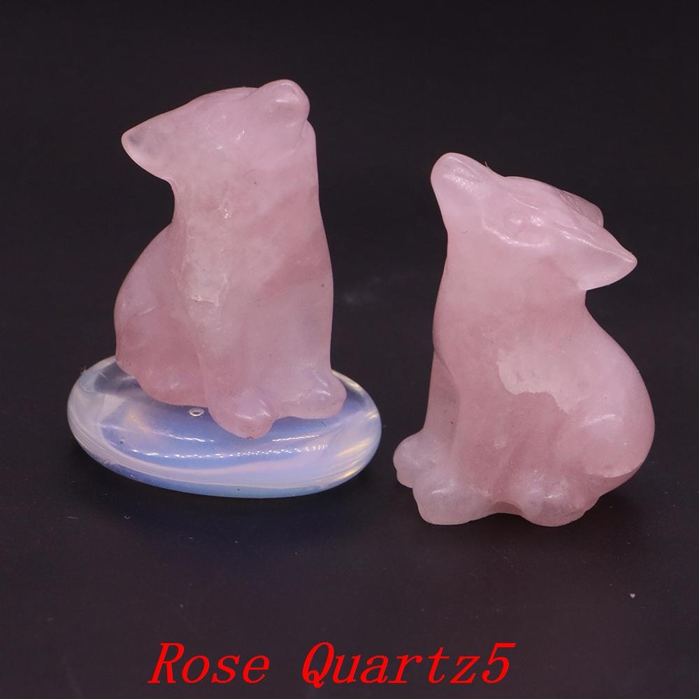 Amethyst Rose Quartz Cute Cat Statue Natural Stone Carved Healing Crystal Animal Figurine Reiki Gemstone Craft Home Decor Gift