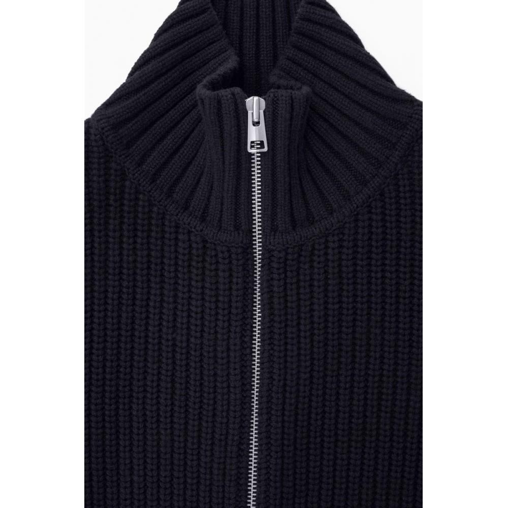 Cos Japan Funnel Neck Knitted Wool Jacket
