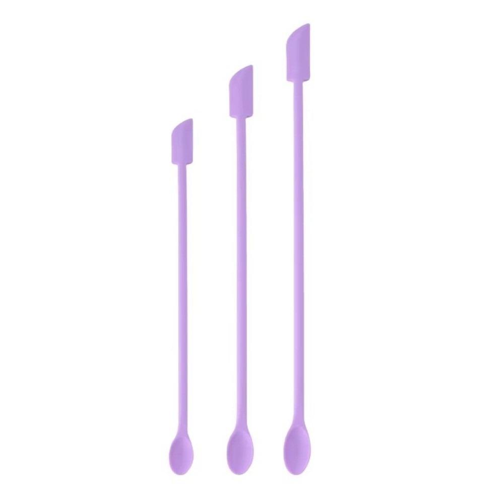 

3pcs Double-head Cosmetic Digging Spoon Mini Face Mask Brush Jam Scraping Spoons Makeup Brushes Set
