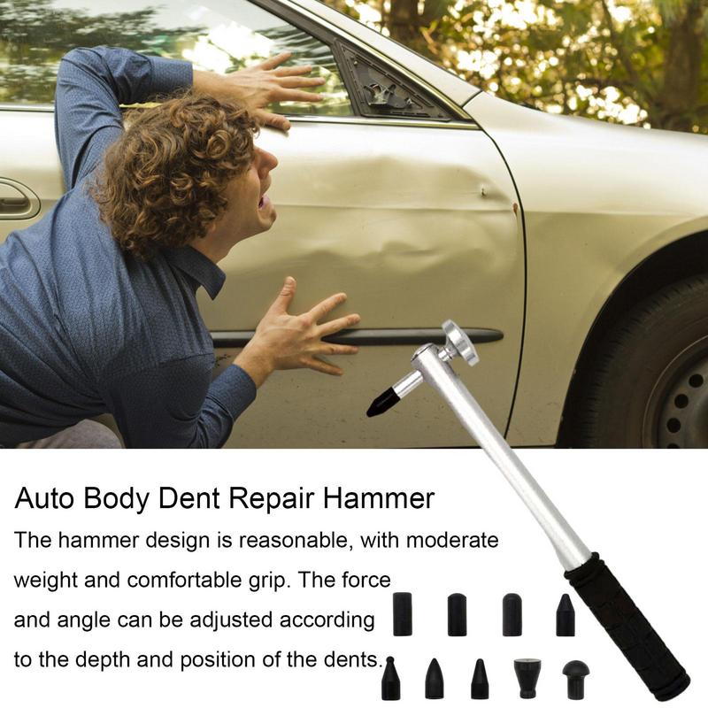 Metal Car Dent Repair Tools  Auto Body Repair Dent Puller Tool Kit Slide Hammer Dent Puller Car Dent Removal Hammer With 9 Heads