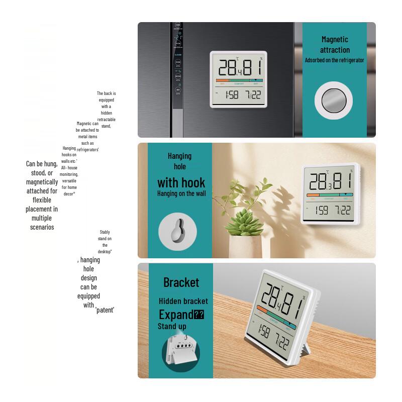 JD Jingzao Intelligentes Indoor-Thermometer Hygrometer Uhr