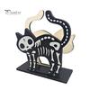 Halloween Kitchen Decor Wooden Napkin Holder, Skeleton Black Cat Gnome Tissue Storage Rack, Cute Counter Accessories Cartoon Tabletop Decorative