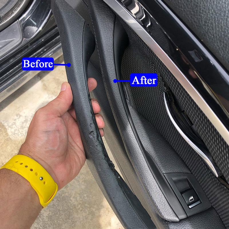 3PCS Left Right Door Handle Assembly Set Leather Door Pull Handle Replacement Trim For BMW 5 Series F10 F11 520 523 525 528