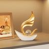 Modern Resin Decorative Boat Figurine Living Room Entryway Office Home Decor Luxury Style