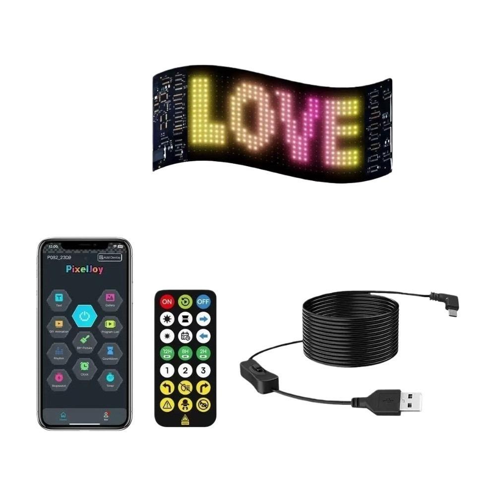 

Программируемая Bluetooth Управление Автомобильная Подсветка Салона Гибкая Лента Матричная Пиксельная Панель Автомобильный Дисплей 16x32 Pixels