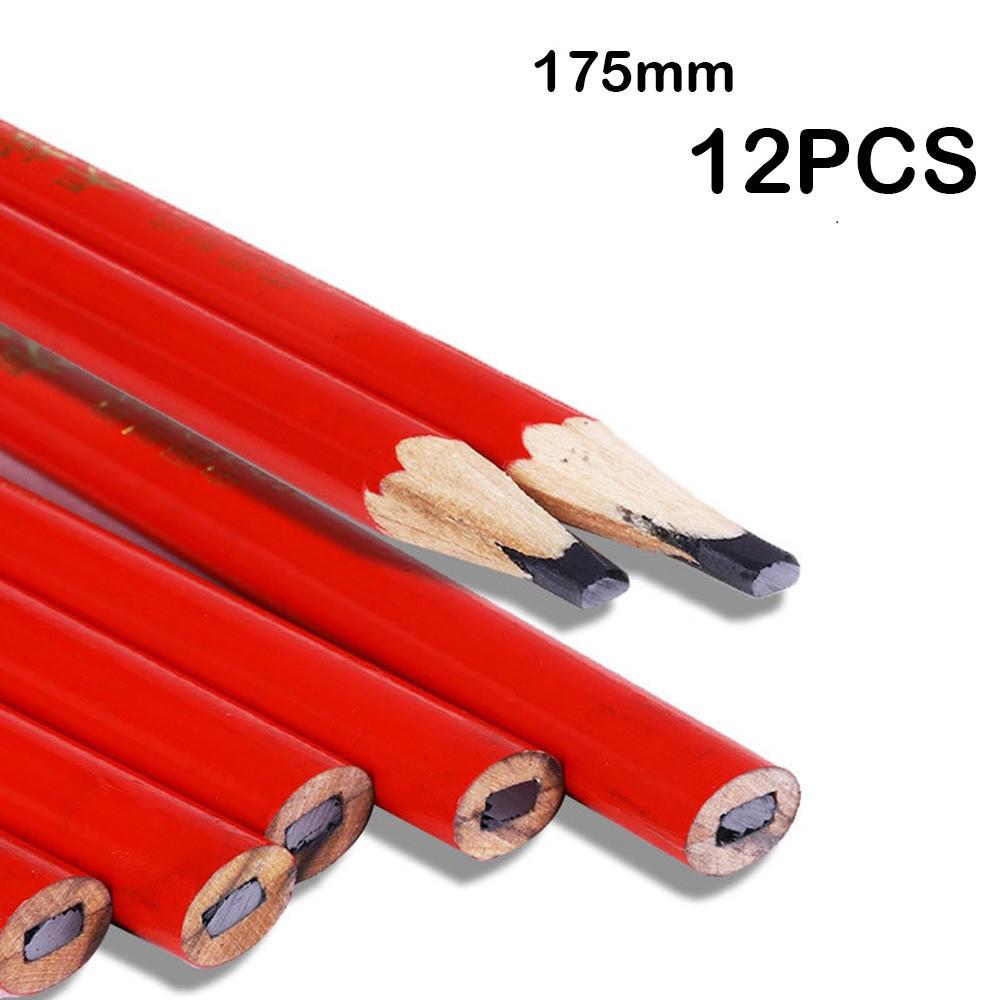 12 Count 175mm Oval Carpenter Pencil for Precision Layout Marking in Carpentry Joinery and General Construction