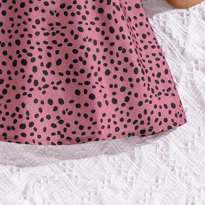 Mädchen 2025 Sommer Oberteil mit Puffärmeln & Leo-Rock Set