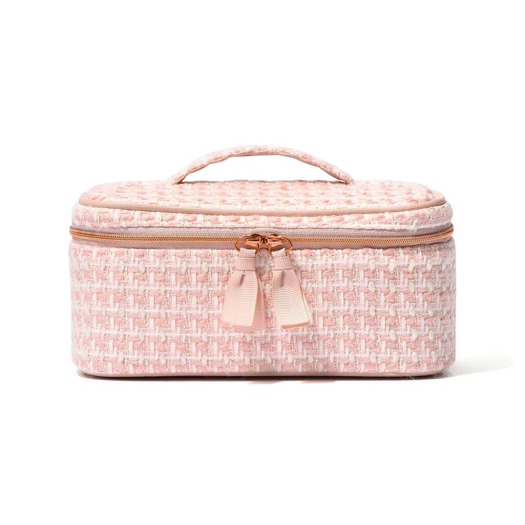 Francfranc Tweed Vanity Pouch Pink S Makeup Box Cosmetic Pouch