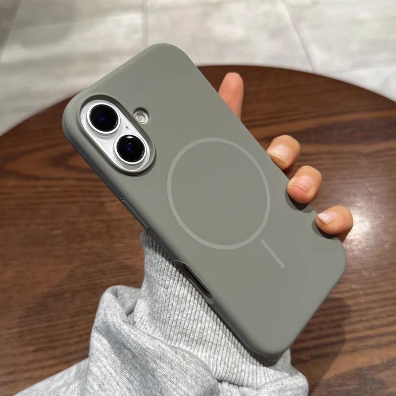 Liquid Silicone Magnetic Suction Suitable for IPhone16PROMAX Mobile Phone Case Apple 15 Strong Magnetic Thin Ring 14 Soft Protective Cover