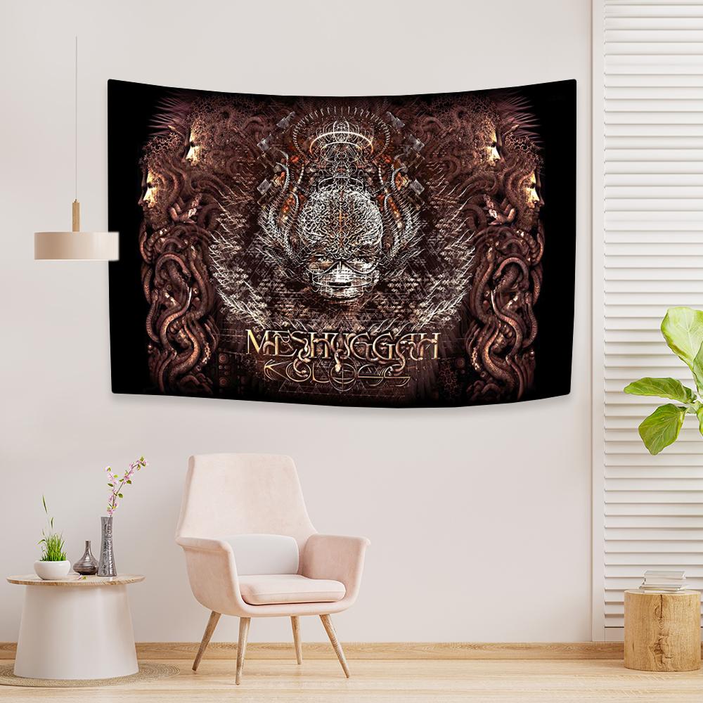 Swedish Metal Band Tapestry Meshuggahs Prints Home Decor Wall Hanging Covering Cloth Dormitory Backdrop Concert Banner