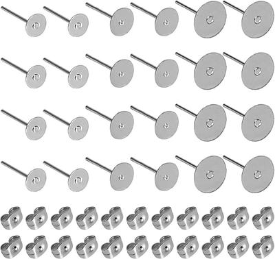 Lightweight Steel Flat Stud Earrings For Sensitive Skin Beautiful And Elegant Stainless Steel Flat