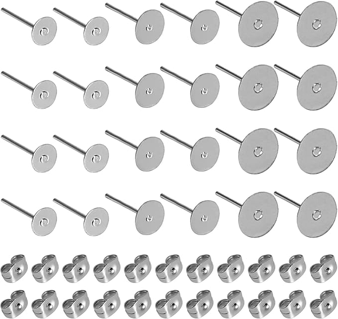 Lightweight Steel Flat Stud Earrings For Sensitive Skin Beautiful And Elegant Stainless Steel Flat