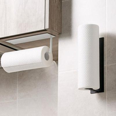 Wall Mount Kitchen Self Adhesive Paper Roll Holder Rack For Towel Storage Tissue Hook Bathroom Accessories Stand