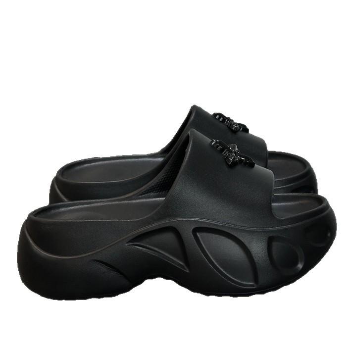 New summer thick-soled thick-heeled slippers, women's summer thick-soled seaside cool slippers