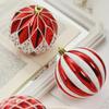 Christmas Decorations Set of 16: Red & White Special-Shaped Painted Ball Ornaments for Tree Pendants