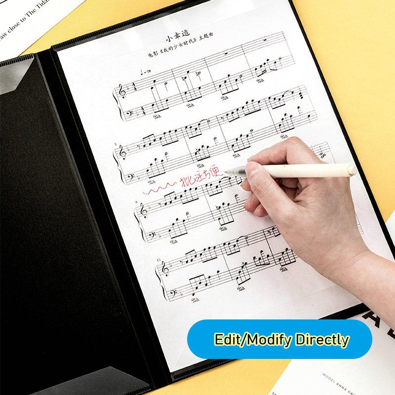 Four-fold Music Sheet Folder A4 Piano Music Partition Folder Directly Editable Music Folder Piano Score Holder